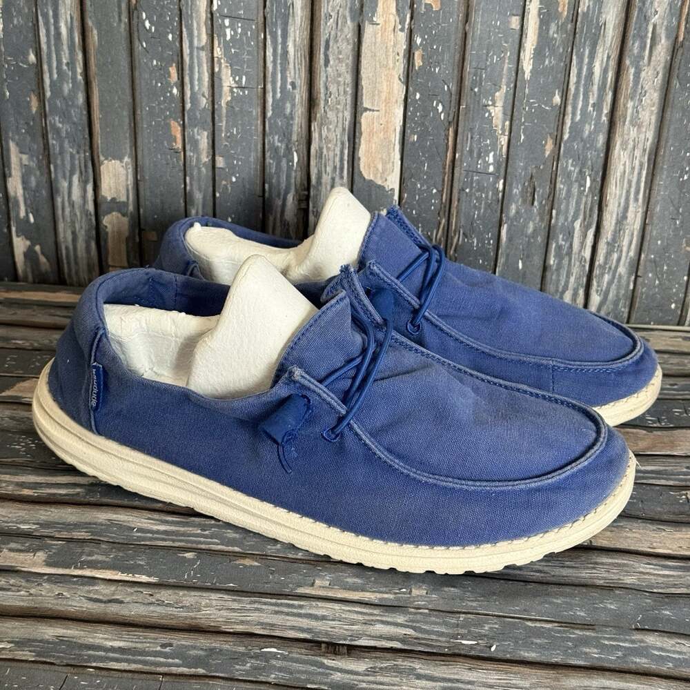 Hey Dude Wendy Blue Nautica Slip-On Comfort Shoes Womens Size 10
